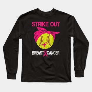 Strike Out Breast Cancer Baseball Fight Awareness Men Women Long Sleeve T-Shirt